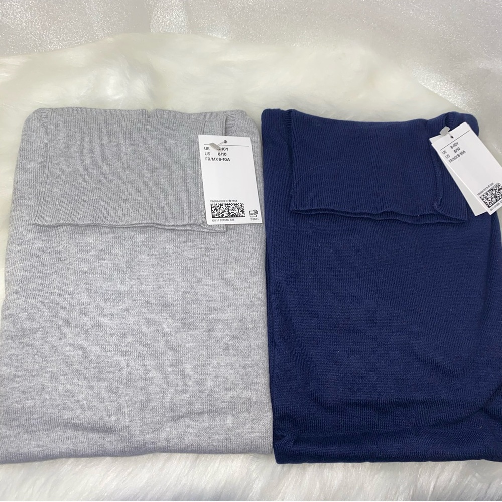 2 pc. New 100 % Cotton turtlenecks sweaters size 8/10 kids